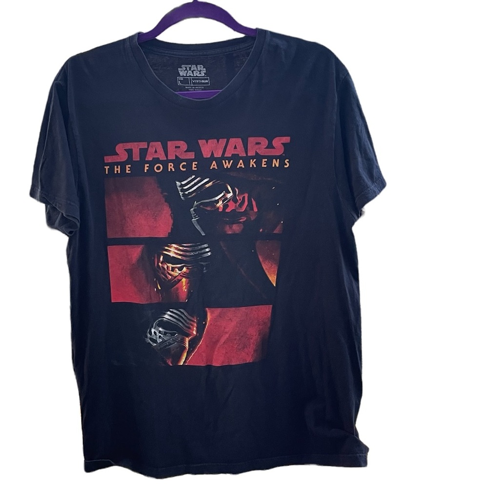 Star Wars The Force Awakens Black Graphic T Shirt Large
